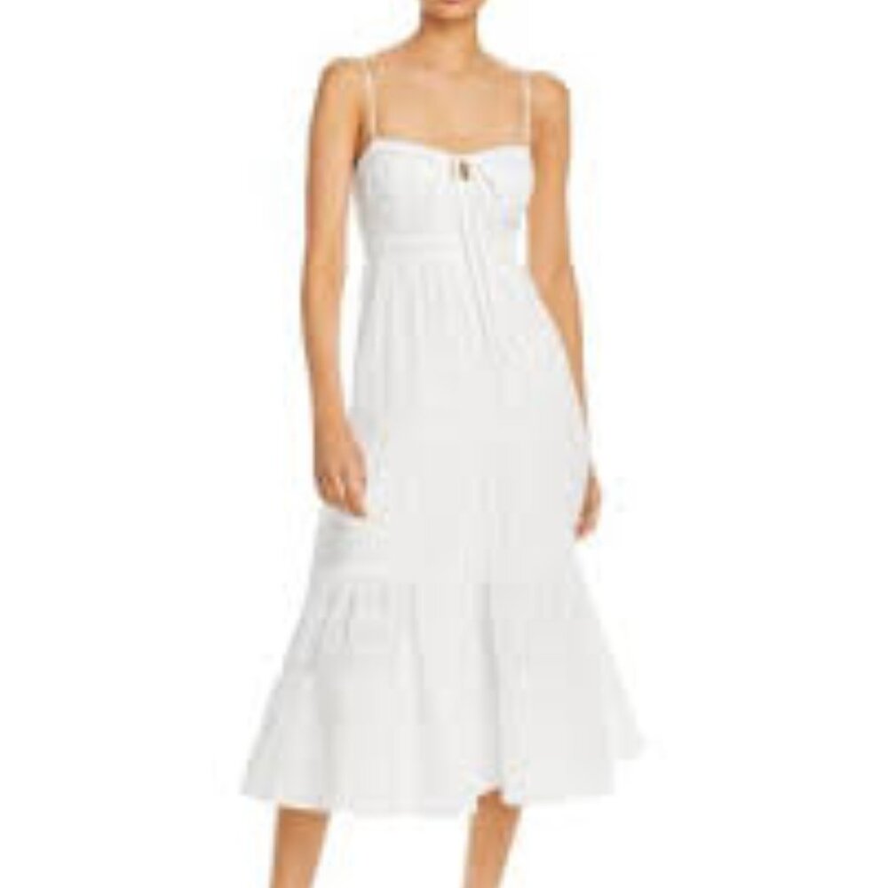 Wayf White Tiered Ruffled Sundress